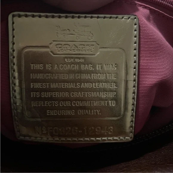 Vintage Coach Hobo Satchel Bag 🟤 Brown Leather Trim | Classic Logo Purse - Picture 2 of 6